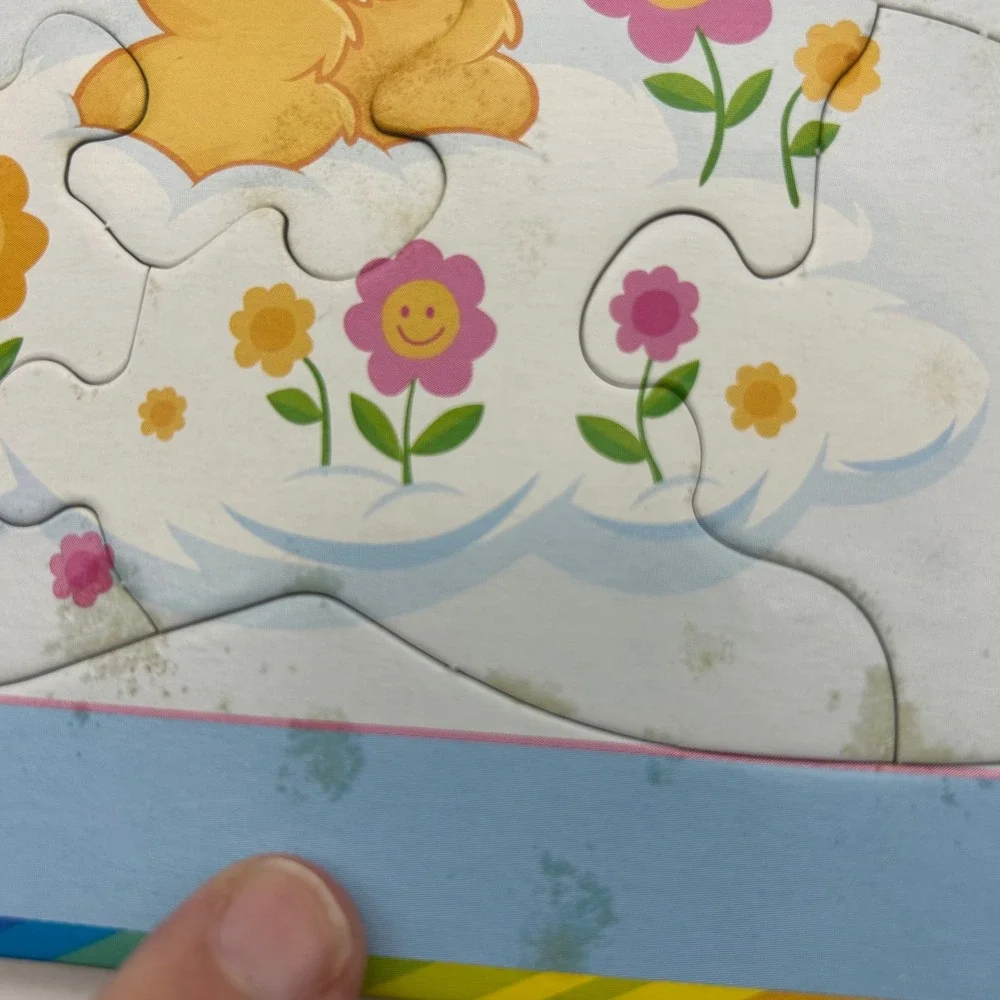 Vintage 2003 Care Bears RoseArt Frame Tray Puzzle 25 Piece 2pk Follow Your Heart
